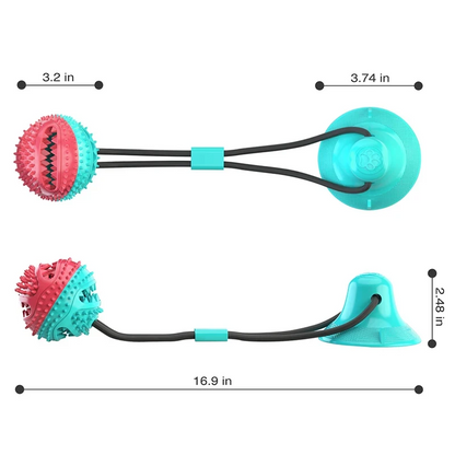 Interactive dog chew toy with suction cup base — My Petsworth