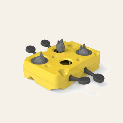 Interactive cat puzzle toy with pop-up mice and treat dispenser — My Petsworth