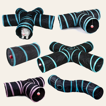 Collapsible cat tunnel with three-way openings — My Petsworth