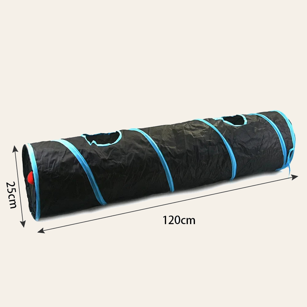Collapsible cat tunnel with three-way openings — My Petsworth