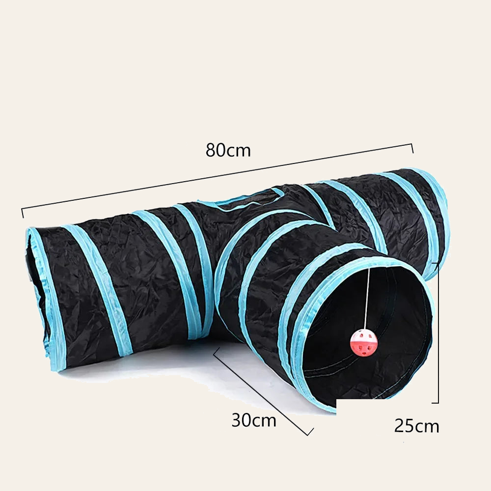 Collapsible cat tunnel with three-way openings — My Petsworth