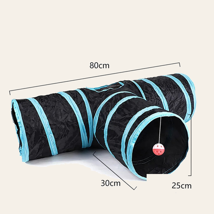 Collapsible cat tunnel with three-way openings — My Petsworth