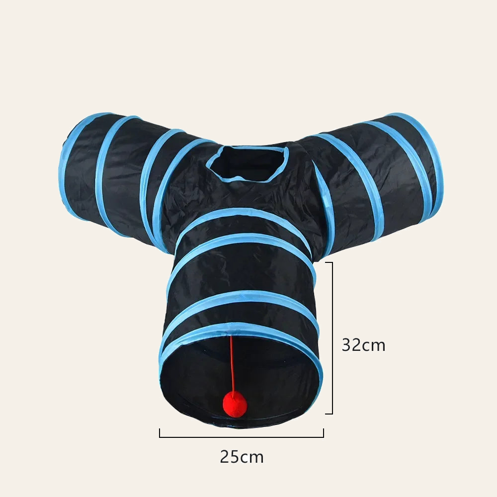 Collapsible cat tunnel with three-way openings — My Petsworth