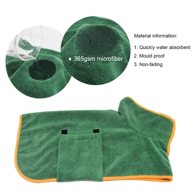 Dog drying coat in super absorbent microfibre — My Petsworth