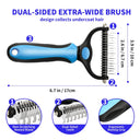 Dimensions of the 2-in-1 dematting brush: 17 cm long with a 10 cm head — My Petsworth