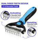 Dual-sided dematting brush with stainless steel blades — My Petsworth