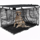 Windproof fitted dog crate cover in grey — My Petsworth