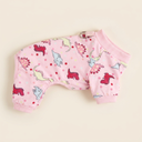Pink 100% cotton pyjamas for small dogs, studio photo