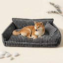 Shiba Inu resting on the dog bed with raised edges — My Petsworth