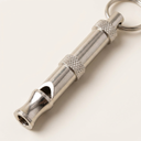 adjustable pitch dog training whistle with keychain, detail photo