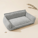 Light grey dog bed with raised edges and washable cover — My Petsworth