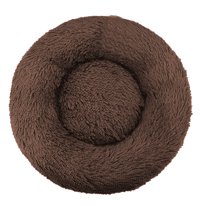 Donut dog bed with raised rim, washable plush — My Petsworth