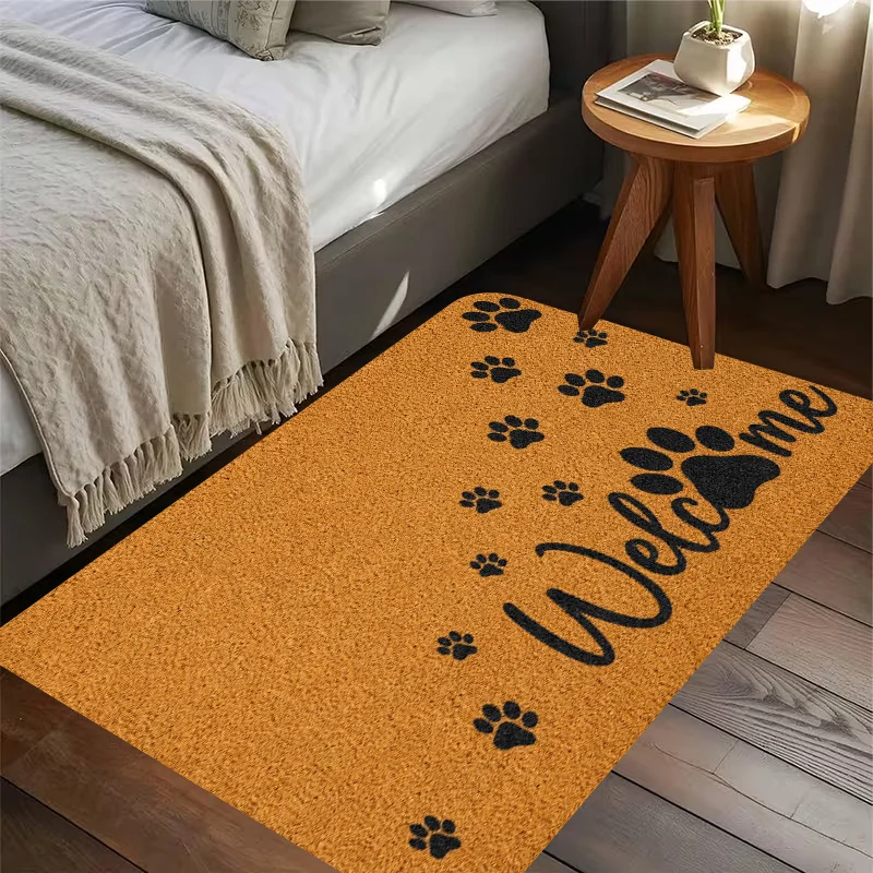 Paw print dog door mat, non-slip and absorbent — My Petsworth