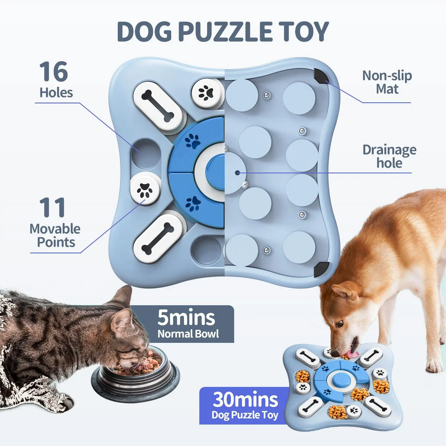 Interactive dog puzzle toy and slow feeder treat board — My Petsworth