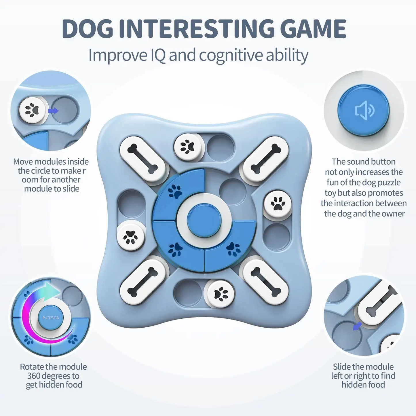 Interactive dog puzzle toy and slow feeder treat board — My Petsworth