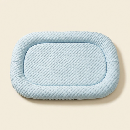 Cooling dog bed with non-slip base on a cream background — My Petsworth