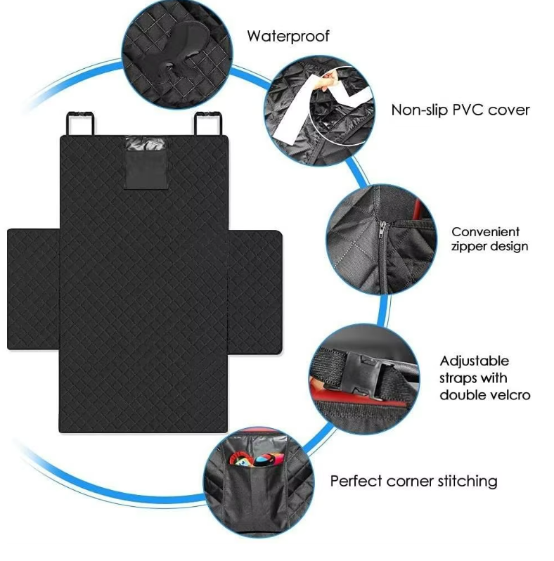 Black waterproof quilted SUV boot liner on white background — My Petsworth