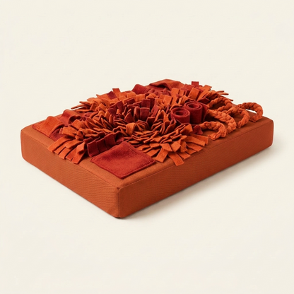 Orange-red dog snuffle foraging pad on cream background — My Petsworth