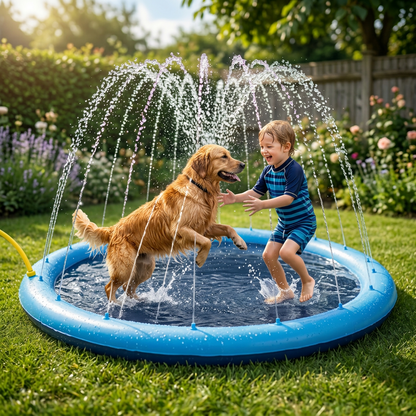 Dog Splash Pad with Sprinkler | Inflatable Outdoor Pool | My Petsworth