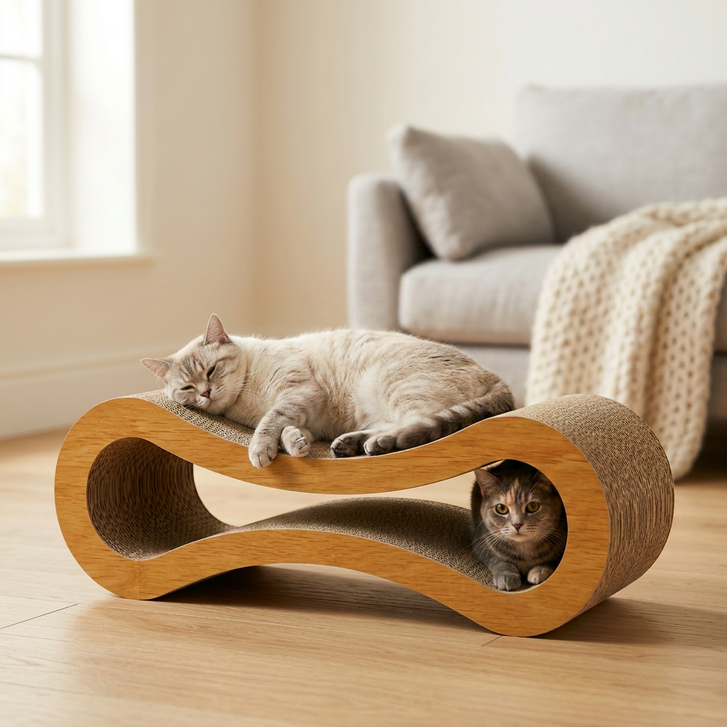 Cat Scratch Lounge & Scratcher | Figure-8 Corrugated Cardboard | My Petsworth