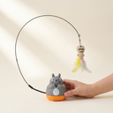 Grey cat teaser wand with rotating base for cats & kittens, scale photo