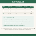 My Petsworth size guide for the hi-vis dog safety vest, sizes S to L