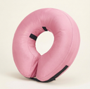 Pink inflatable recovery collar for dogs & cats, studio photo