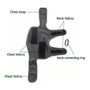 Diagram of the dog anxiety vest showing the chest strap and the chest and neck fastenings — My Petsworth