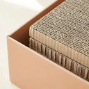 Corrugated cardboard surface of the cat scratching box, detail photo