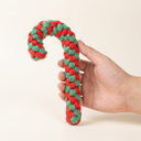 Candy Cane Christmas rope chew toy shown to scale