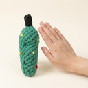 Pine Cone Christmas rope chew toy shown to scale