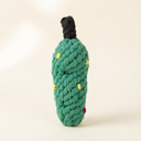 Pine Cone Christmas cotton rope chew toy for dogs, studio photo