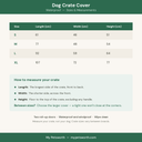 My Petsworth size guide for the dog crate cover, sizes S to XL