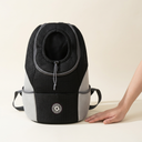 Black portable dog carrier bag for small dogs, scale photo