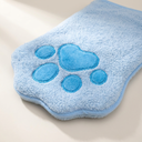 Blue microfibre dog grooming glove for quick-drying baths, detail photo