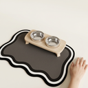 Black diatomite feeding mat for dogs & cats, scale photo