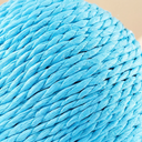 Blue sisal scratch ball toy with jingle bell for cats, detail photo
