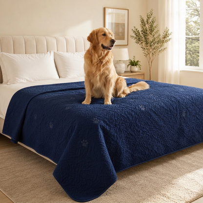 Waterproof bed protector mat on a bed — My Petsworth