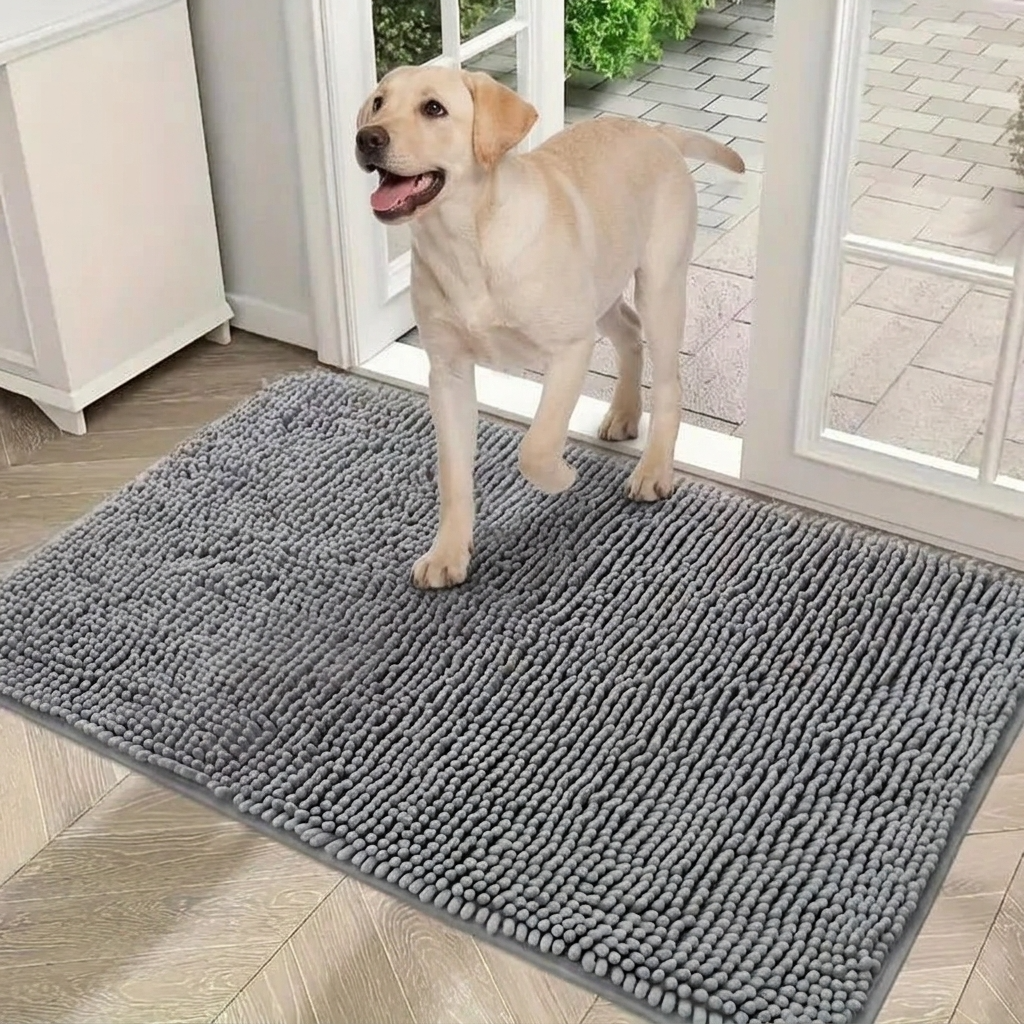 Absorbent microfibre dog door mat, non-slip — My Petsworth