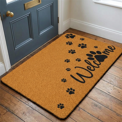 Paw print dog door mat, non-slip and absorbent — My Petsworth