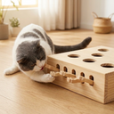 Wooden cat puzzle box with paw holes — My Petsworth
