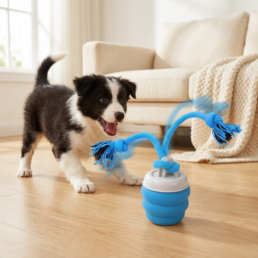 Dog chew toy durable textured rubber for puppies studio shot