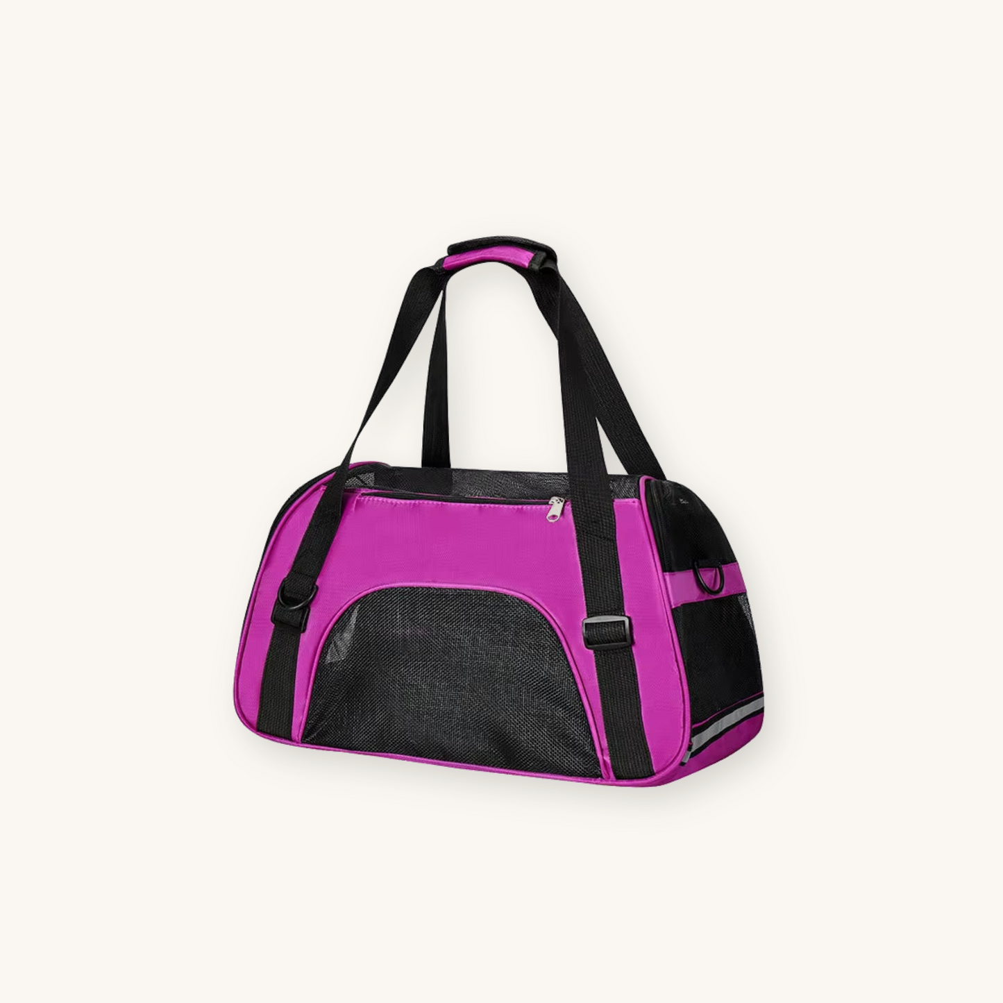 Purple foldable pet carrier travel bag on cream background — My Petsworth