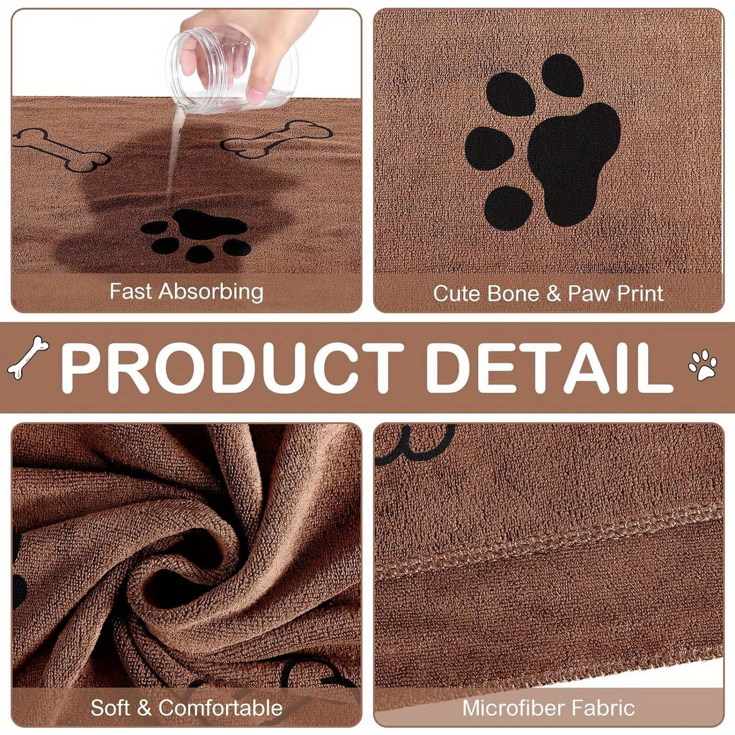 Microfibre dog paw towel, quick-drying — My Petsworth