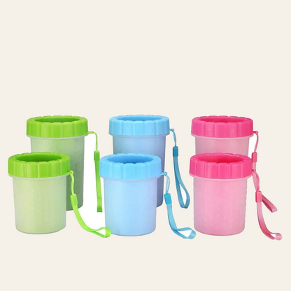 Portable dog paw cleaner cup with silicone bristles — My Petsworth