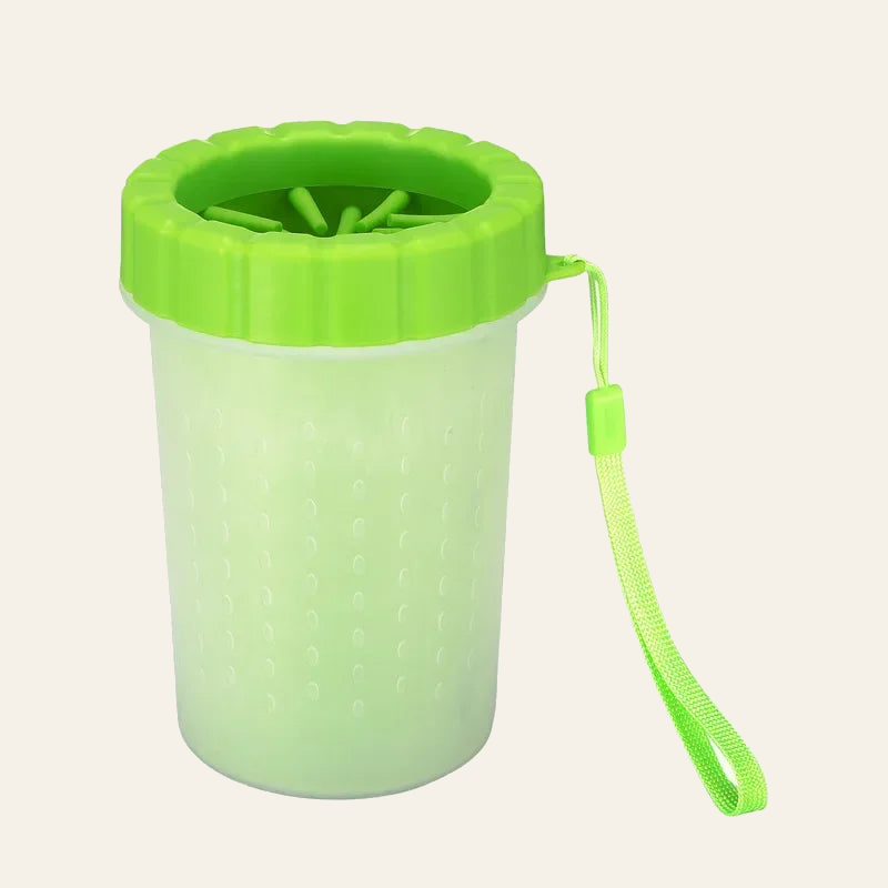 Portable dog paw cleaner cup with silicone bristles — My Petsworth