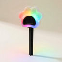 Multicolour solar paw print garden light on a cream background