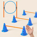 adjustable jump bar agility training set for dogs, scale photo