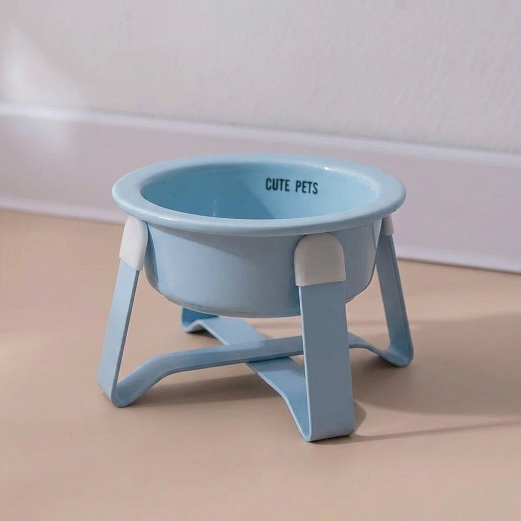 Ceramic bowl lifted out of the metal stand for washing — My Petsworth