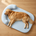 Cooling dog bed with ice silk cover, top view — My Petsworth